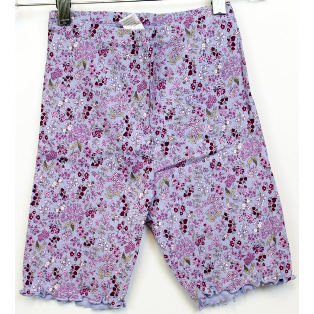 2005 Gymboree Romantic Garden Bike Shorts 9 Lettuce Edge Floral Purple Lavender